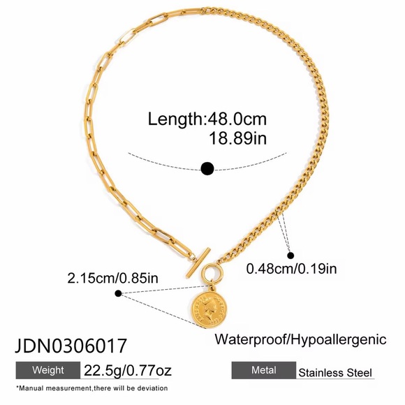 18K Gold Plated Coin Pendant Necklace - Picture 7 of 8